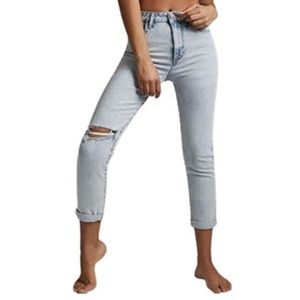 New Cotton On Distressed Stretch Mom Jeans 10